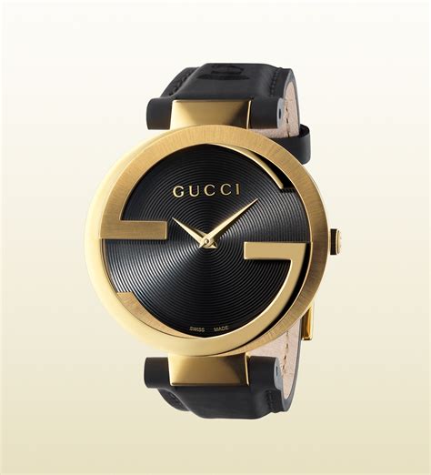 gold gucci interlocking watch 1.5ct|men's Gucci interlocking watch.